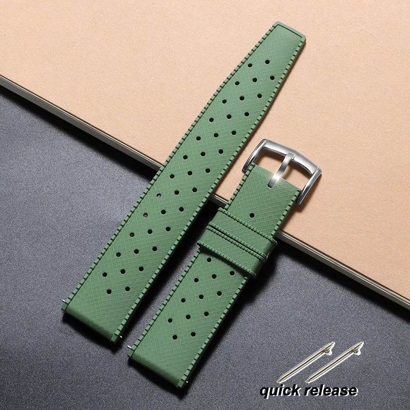 20mm 22mm Tropic Silicone Watch Strap for Seiko for Fossil Wrist Band for Oris Quick Release Rubber Bracelet Replacement