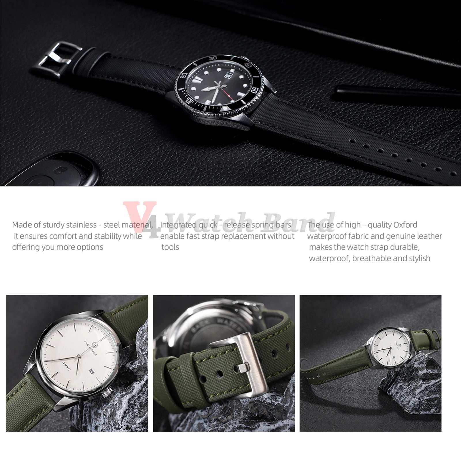 20mm 22mm Nylon Quick Release Waterproof Watch Bands Sailcloth Straps for Omega for Blancpain for Seiko Divers Watches Men Women