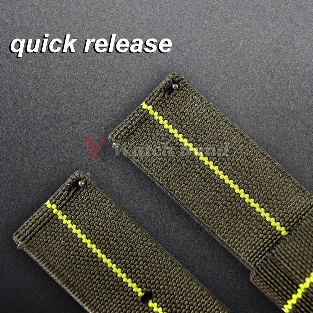 Elastic Strap Nylon Watch Band 20mm 22mm for Omega Army Woven for Seiko Wristband Quick Release Military Men's Sport Watch Band