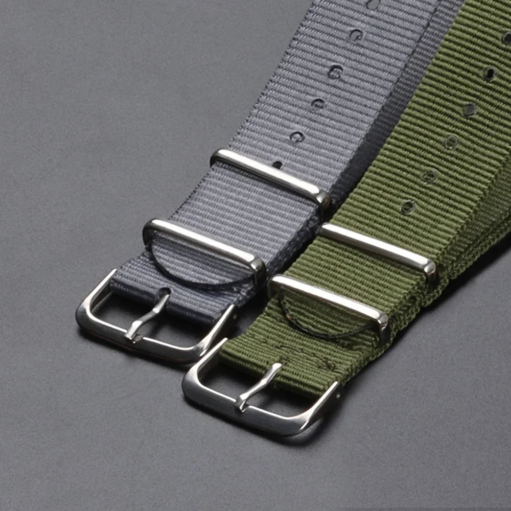 18 20 22mm Strap Nylon Watch Band Military Striped Watchband Replacement Women Men Army Casual Sport Wrist Bracelet