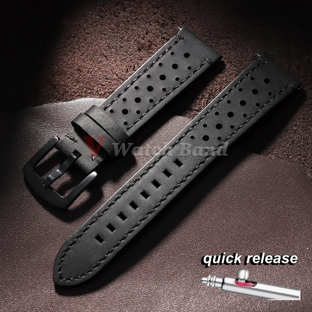 Genuine Cowhide Leather Strap for Samsung Galaxy Watch 8 7 6 5 4 3 Soft Breathable Retro Wristband 18mm 19mm 20mm 21mm 22mm 24mm