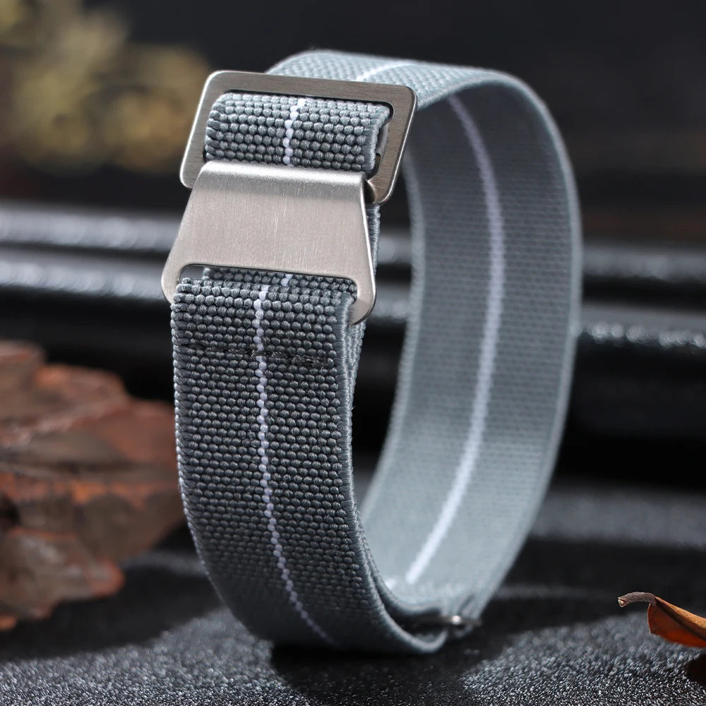 18/20/22mm Nylon Watchband for Seiko Army Military Woven Elastic Strap for French Troops Parachute Bag Universal Men Sport Band