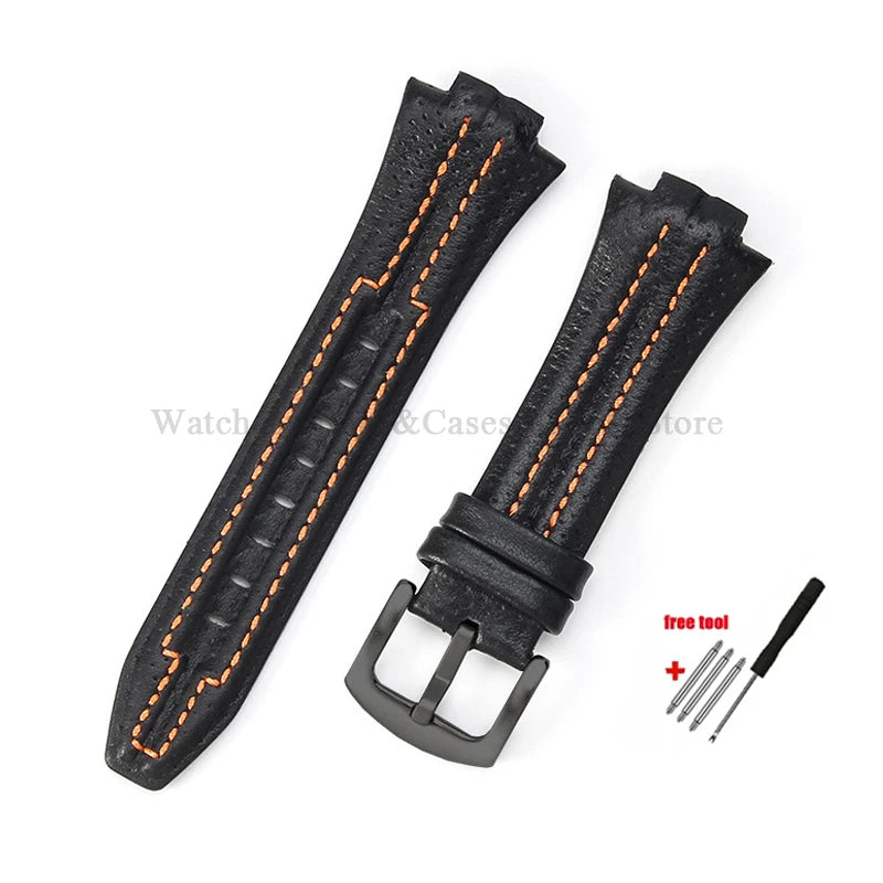 Genuine Leather Watch Strap 15mmx27mm for Seiko SNL017P1 SNL029P2 SNA595P2 SNL021P1 Wristband Sport Bracelets Watch Accessories