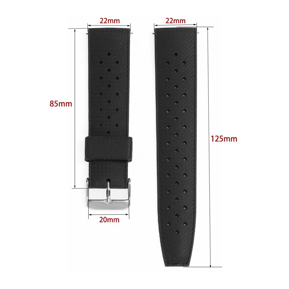 Premium Tropic Rubber Watchband for Seiko 20 22mm Quick Release Band for Fossil Strap for Oris Silicone Tropical Waterproof Band