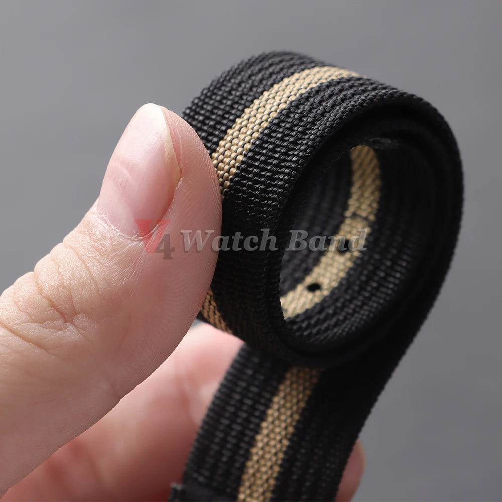 Canvas Nylon Watch Strap 20mm for Omega for Swatch for MoonSwatch for Seiko Men Women Sport Waterproof Folding Buckle Watchband