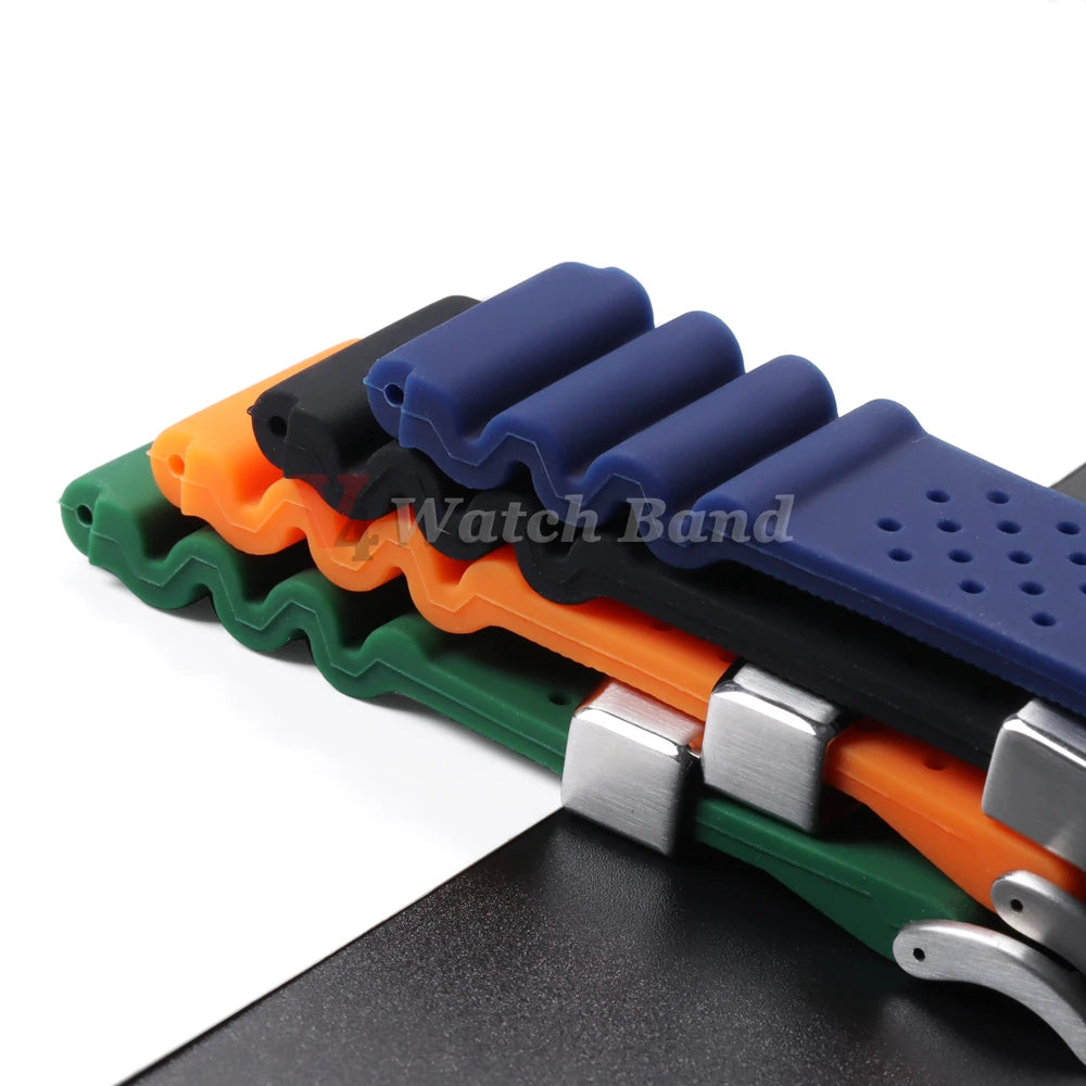 22mm Silicone Strap for Seiko MARINE MASTER SKX007 SRP777J1 Waterproof Wrist Band for CITIZEN Diving Sport Bracelet Watchband