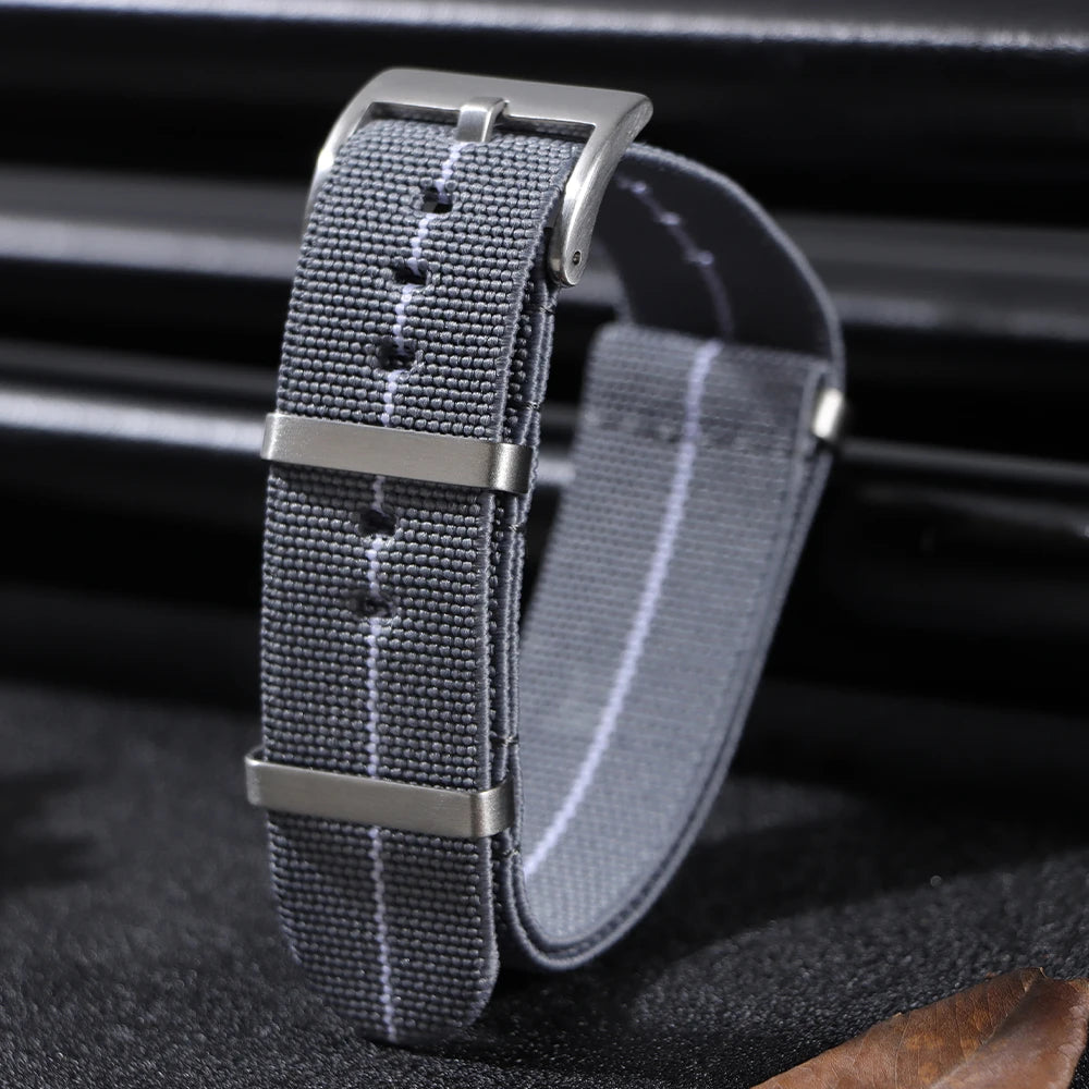 18mm 20mm 22mm Elastic Nylon Watch Strap for Seiko Army Sport Bracelet Replacement Brown Green Band Military Casual Watchband