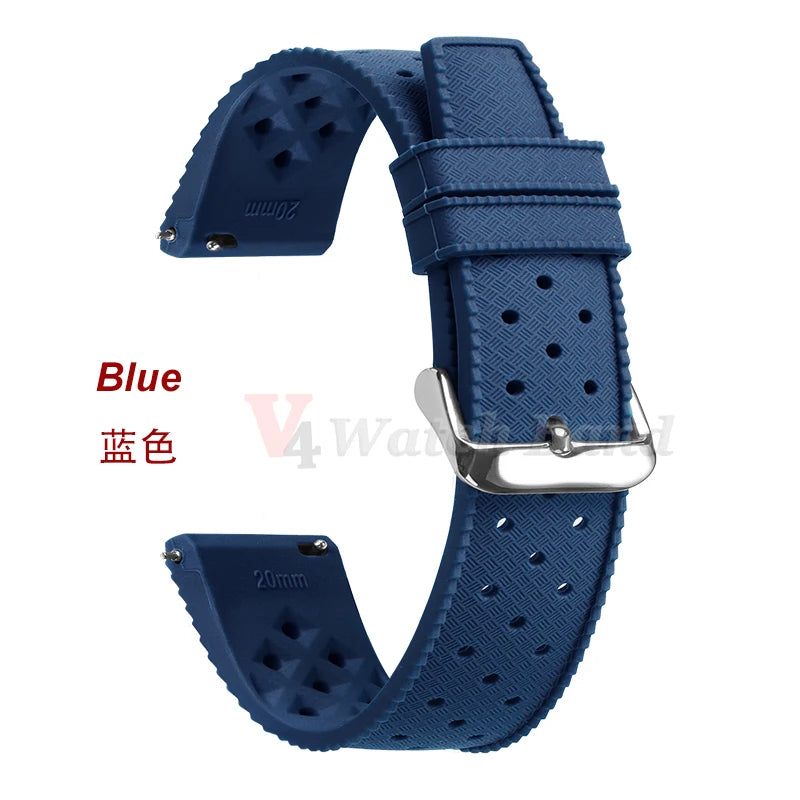 Premium Grade Tropical Rubber Watchband Strap 18mm 20mm 22mm  for Seiko SRP7J1 Watch Bands for Omega for Rolex Diving Waterproof