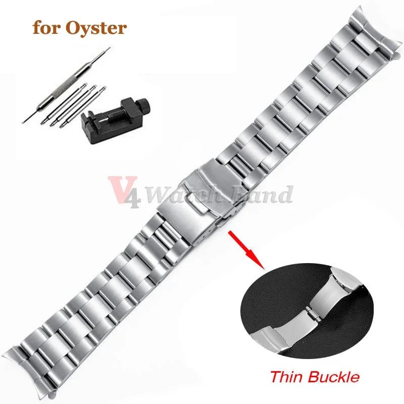 For Seiko SKX007 SKX009 Solid Stainless Steel Watch Band 20mm 22mm Men's Sports Strap for Jubilee Curved End Bracelet for Oyster