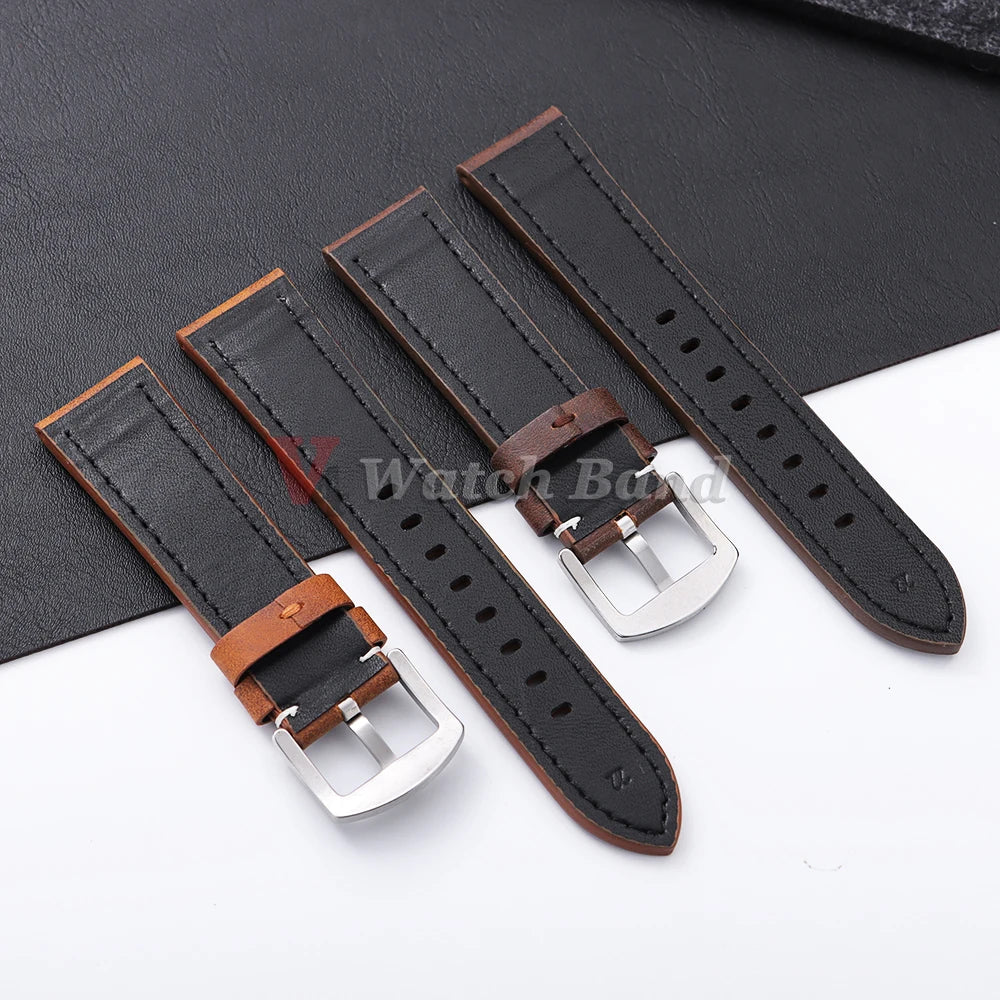 20mm 22mm Watch Band PUleather Strap for Samsung Galaxy Watch 3 Active2 40 44mm Huawei Gt5/4/3/2 Watchband Men Watch Accessories