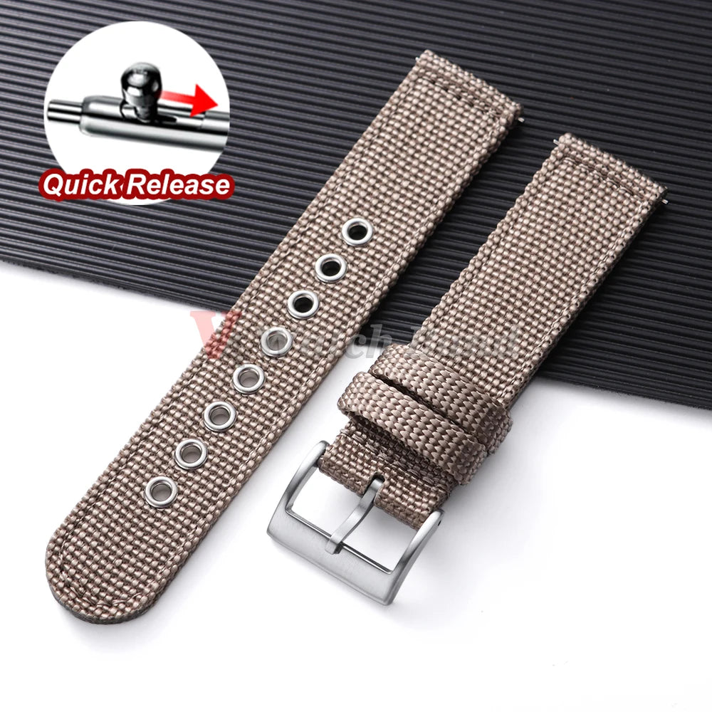 Nylon Watch Band for Seiko Army Military Canvas Woven Nylon Strap 18mm 20mm 22mmQuick Release Wristband Men's Sport Watch Bandss