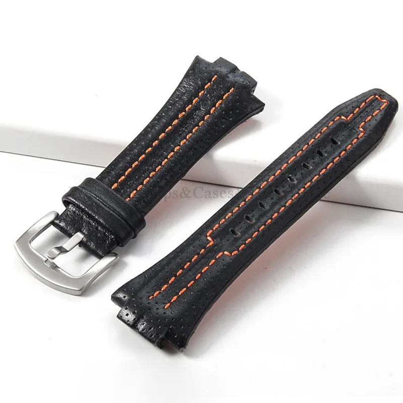 Genuine Leather Watch Strap 15mmx27mm for Seiko SNL017P1 SNL029P2 SNA595P2 SNL021P1 Wristband Sport Bracelets Watch Accessories