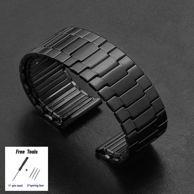 22mm Brush Stainless Steel Elastic Strap Metal Expansion Brushed Bracelet for Xiaomi for Huawei Watch Gt3/Gt4 46mm Watch Band
