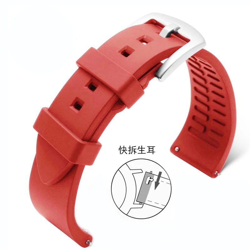 Silicone Watchband for Rolex Water Ghost 18mm 19mm 20mm 21mm 22mm 24mm Watrproof Strap Watch Accessories Rubber Bracelet