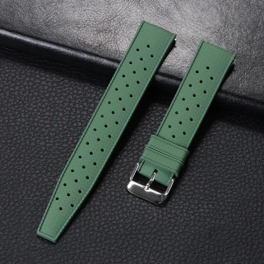 18mm 20mm 22mm Tropic Silicone Watch Strap for Fossil for Seiko Bands for Oris for Omega Replace Rubber Bracelet Quick Release