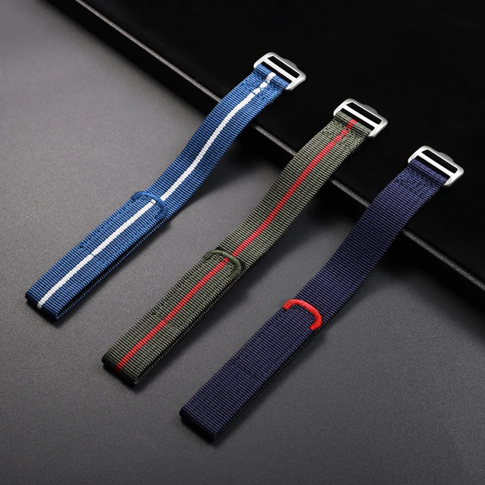 20mm 22mm Nylon Strap for Seiko for Tudor Hook and Loop Fastener Watch Band Men Military Sport WristBracelet for Omega for Rolex
