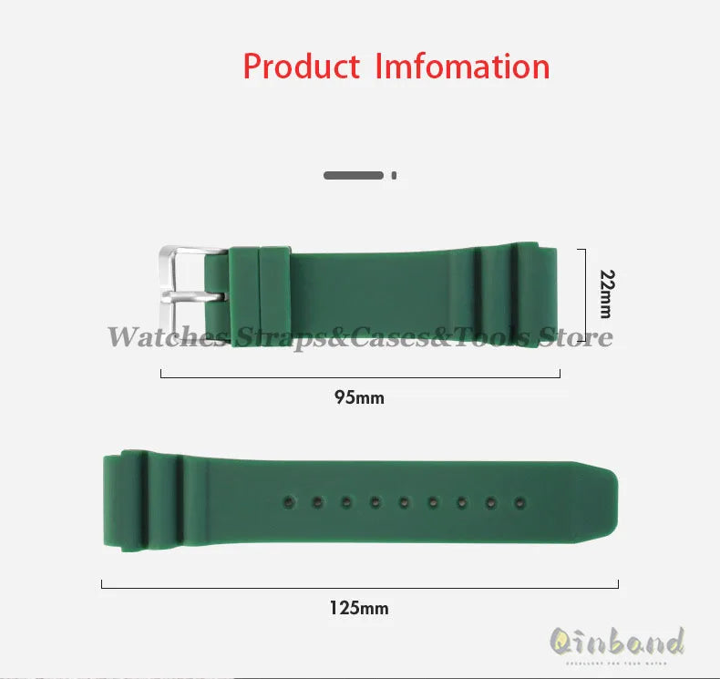 Soft Silicone Watch Band 22mm for Seiko for Rolex Waterproof Camouflage Rubber Watch Strap Bracelet Sport Watch Replacement Belt