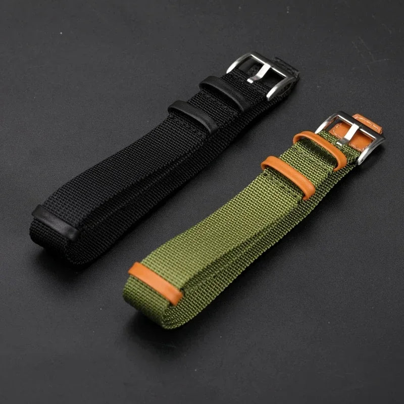 Canvas Durable Nylon Patch Leather Straps for Rolex Watchband for Omega Watch Bracelet for Seiko Replacement Wristband 20mm 22mm