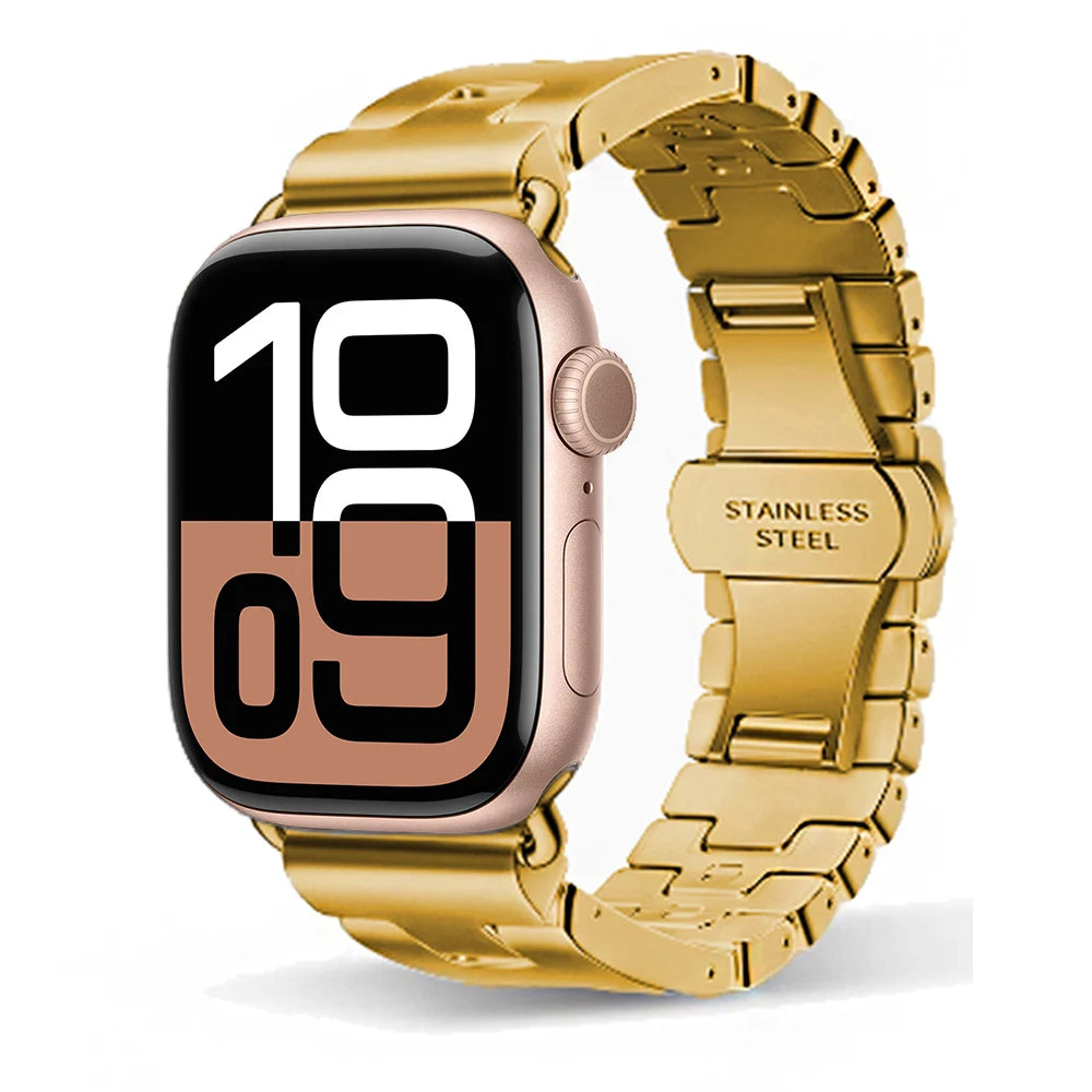 For Apple Watch Series 10 46mm Strap Stainless Steel Bracelet For Iwatch 10 9 Ultra 49mm 42mm 45mm Correa Metal Business Correa