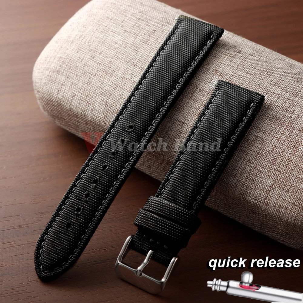 Sailcloth Strap for Omega Genuine Sailcloth Watch Band Premium Two Sided Nylon Quick Release Bracelet 20mm 22mm Sport Wristbelt