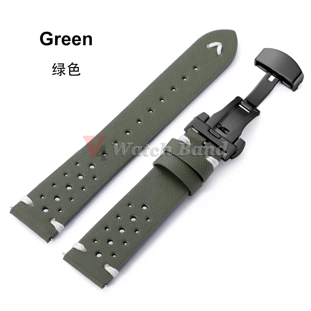 Quick Release Nylon Sailcloth Watch Strap 18mm 20mm 22mm Bracelet with Butterfly Buckle Band for Omega for Seiko Watchband