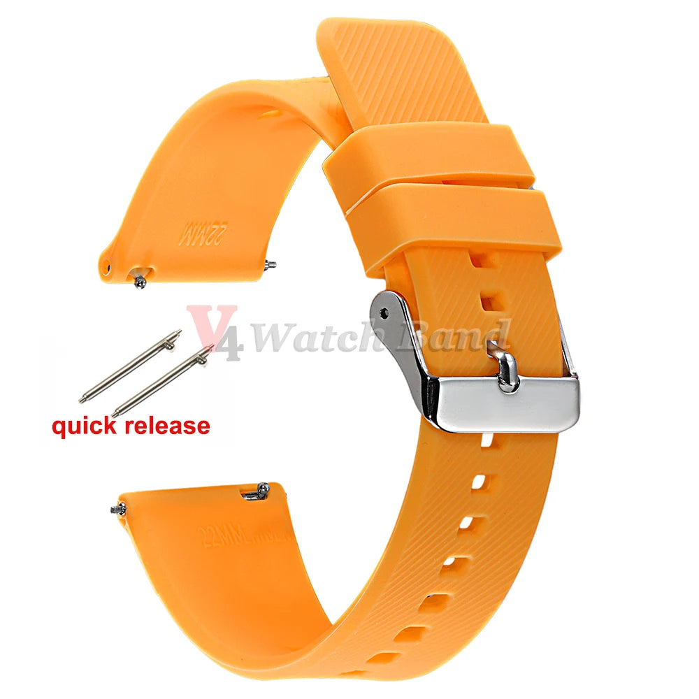 18mm 19mm 20mm 21mm 22mm Watch Band for Samsung Galaxy3 4 5 Quick Release Silicone Strap for Huawei GT2/GT3 Smart Watch Bracelet