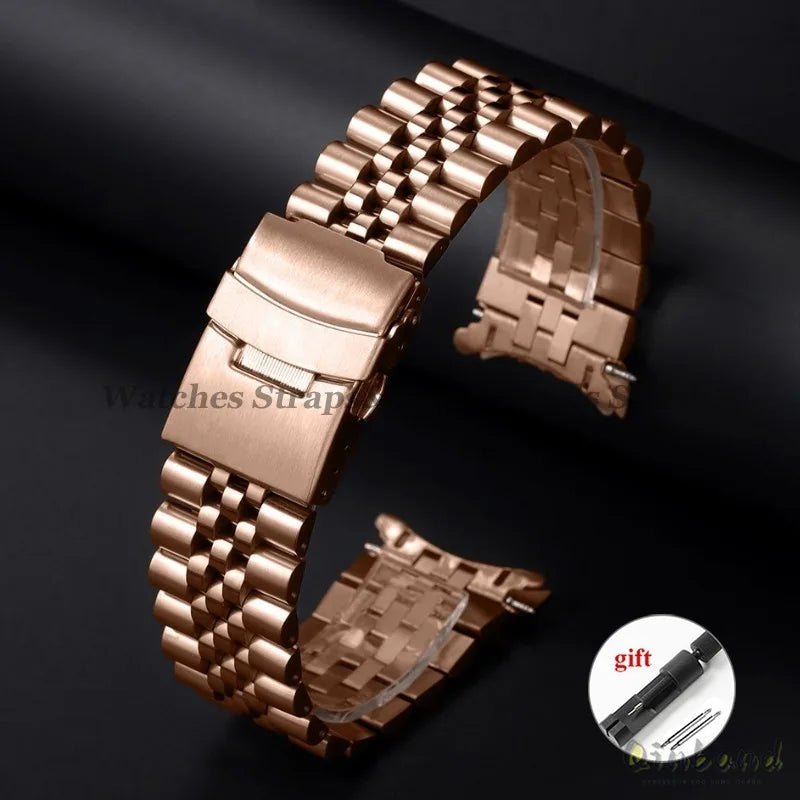 316L Stainless Steel Watch Band for Seiko for Jubilee Watch Curved End Strap 18/19/20/21/22/24/26mm Luxury Bracelets Accessories