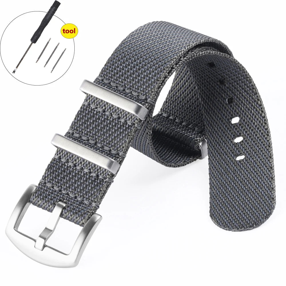 High Density Nylon Strap for Omega Seamaster 007 20mm 22mm Soft Nylon Bracelet for Seiko Military Watchband for Samsung Galaxy