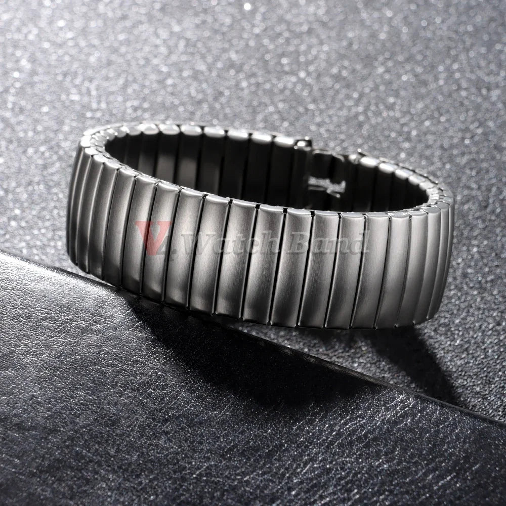 17mm 20mm Elastic Metal Watch Band for Swatch Watch Strap Stretch Expansion Stainless Wrist Strap Men Women Bracelet Accessories