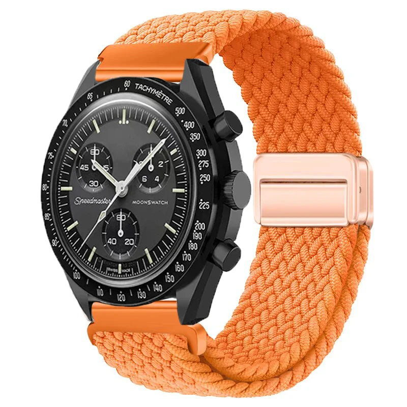Nylon Loop Strap For Omega X Joint MoonSwatch Magnetic Weave Bracelet 20mm For Amazfit Active 2 GTR 42mm Samsung Gear S2 Classic