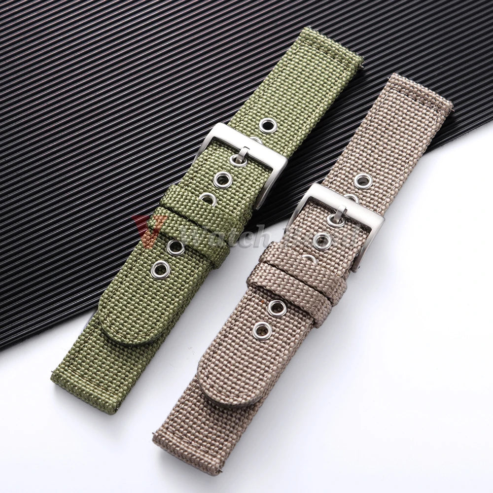 Nylon Watch Band for Seiko Army Military Canvas Woven Nylon Strap 18mm 20mm 22mmQuick Release Wristband Men's Sport Watch Bandss