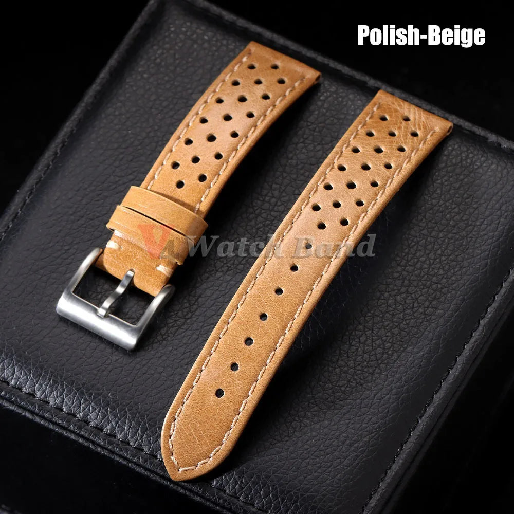 Genuine Cowhide Leather Strap for Samsung Galaxy Watch 6 5 4 Soft Breathable Retro Wristband for Seiko 20mm 22mm 18mm Bracelet