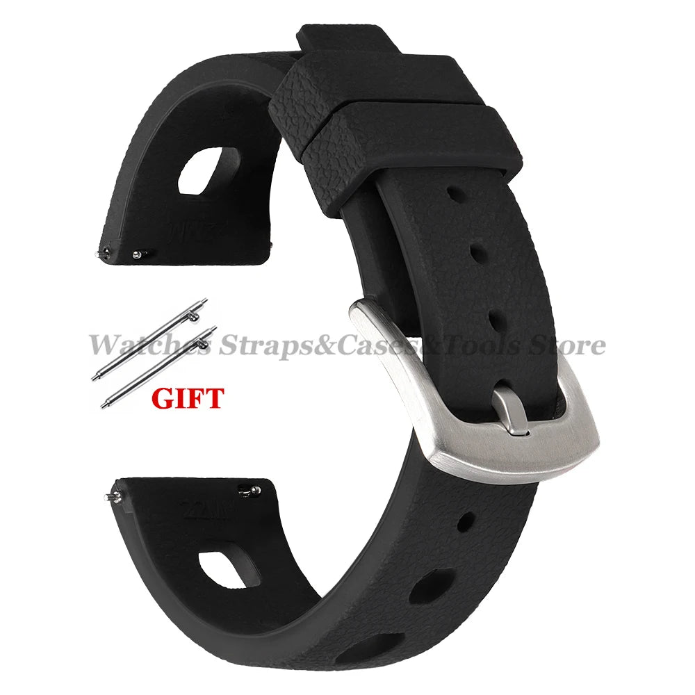 Soft Rubber Tropical Watch Strap 20mm 22mm Quick Release Silicone Band for Oris for Seiko for Traditional Diving WatchAccessorie
