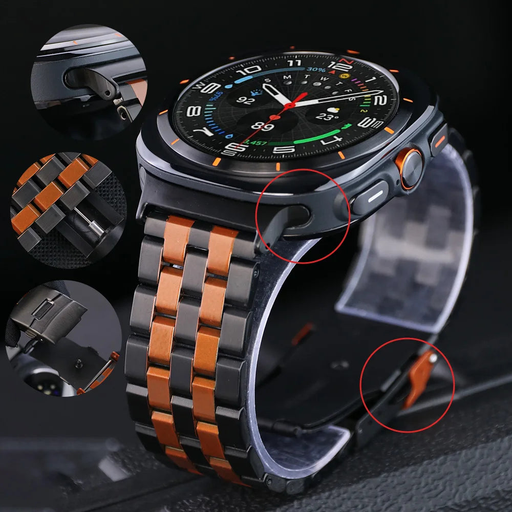 For Samsung Galaxy Watch Ultra Band Stainless Steel Bracelet For Galaxy Watch Ultra 47mm Correa Metal Business Watchband