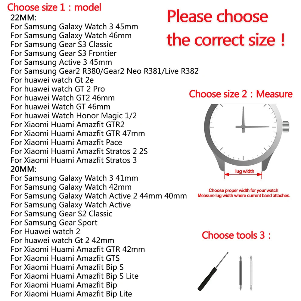 Elastic Strap for Samsung Galaxy Watch 6 5 4 3 45mm 40mm 42 44 46 Expansion Steel Watch Band for Huawei Watch GT2 GT3 42mm 46mm