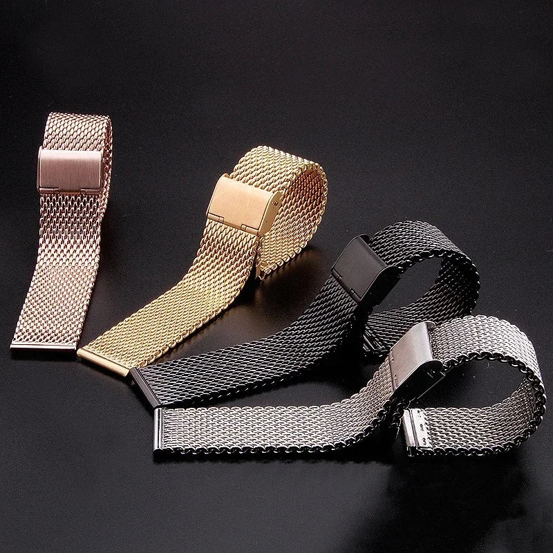 1.0 Mesh Milanese Watch Strap QuickRelease Stainless Steel Bracelet 3mm Thickness for DW for Omega Wristband 18mm 20mm 22mm 24mm