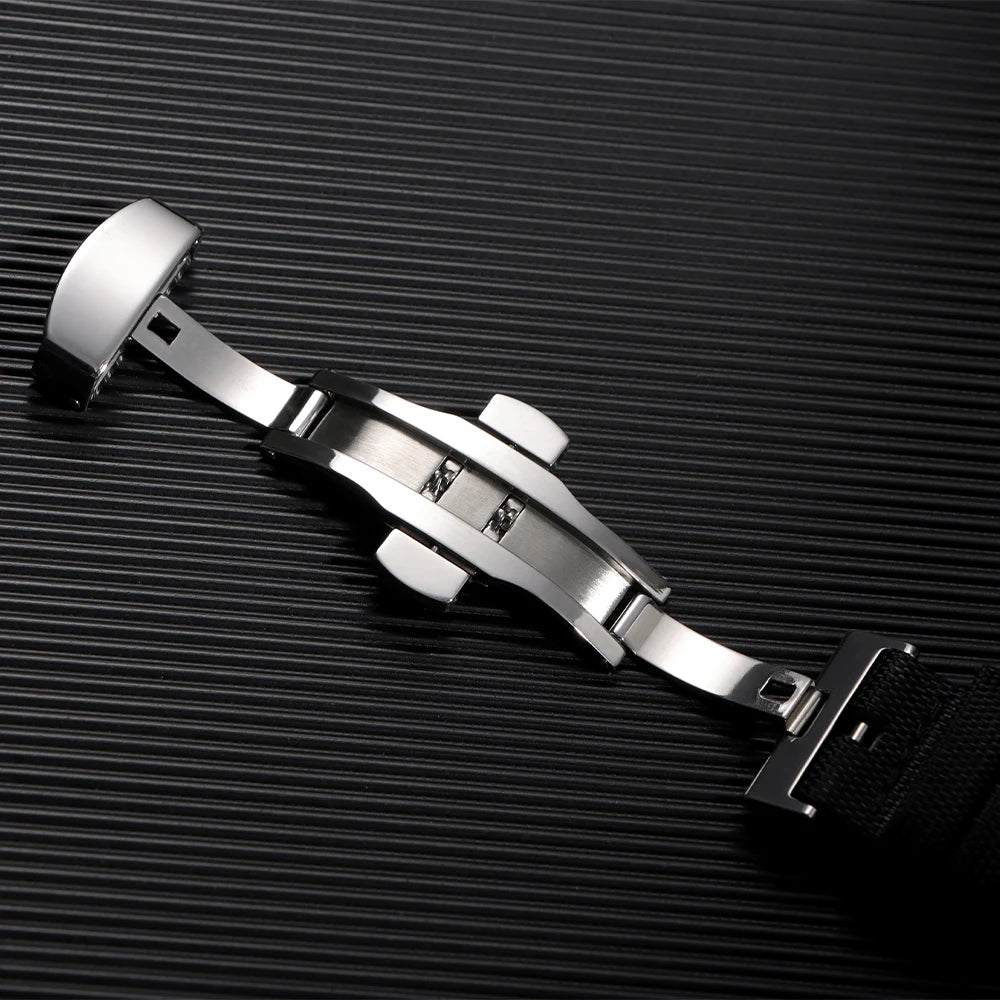 Canvas Nylon Watch Band Butterfly Buckle Quick Release Sailcloth Watch Strap for Omega 20mm 22mm Wrist Bracelet  for Seiko