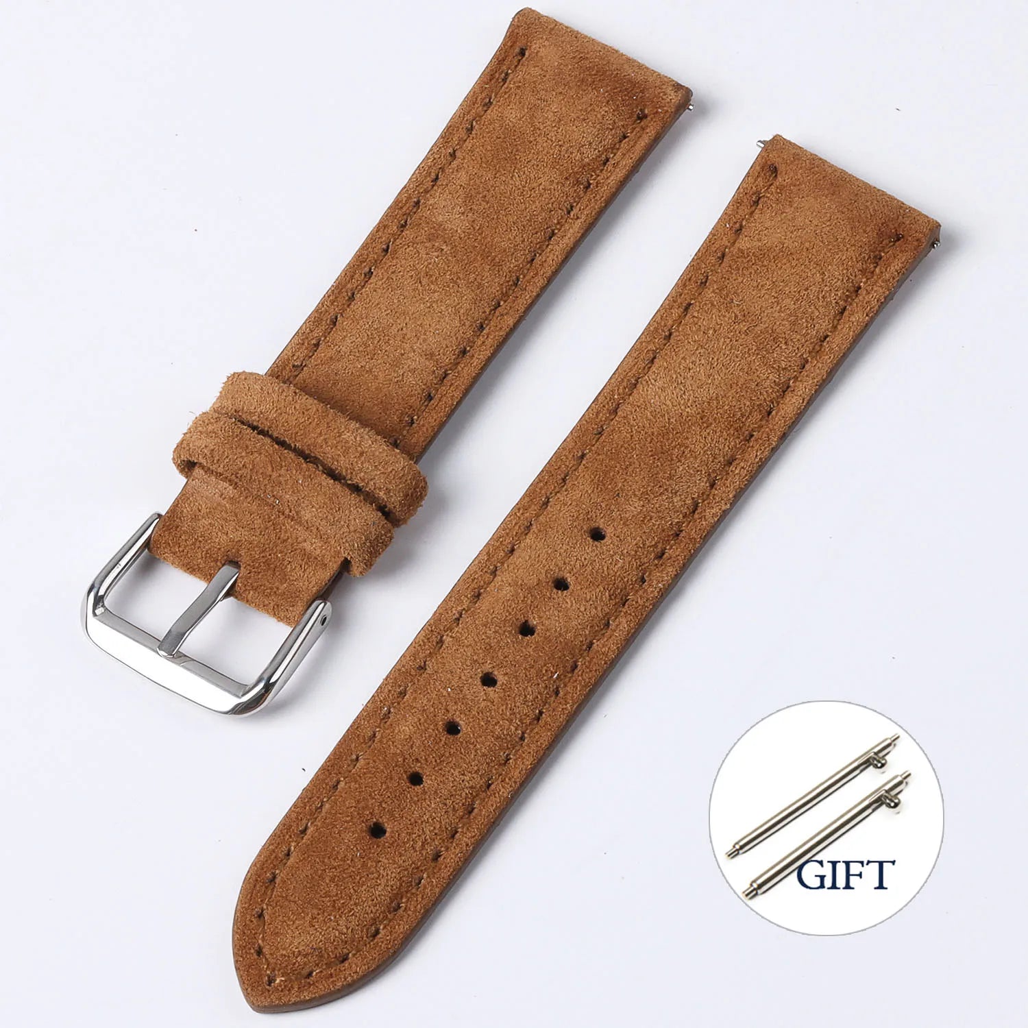 Vintage Suede Strap for Seiko Cowhide Leather Watch Band for Omega for Rolex  Stitching Bracelet Sport Quick Release Replacement