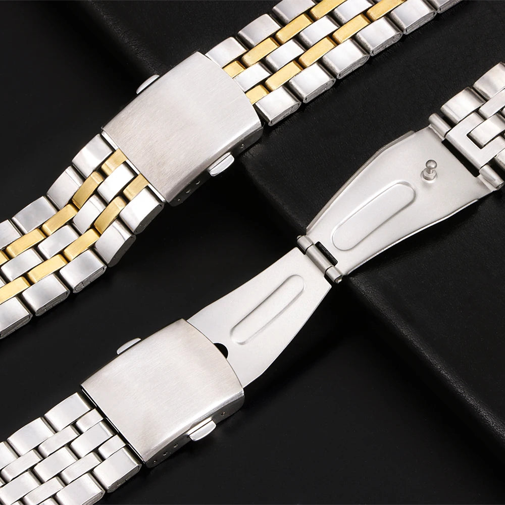 Steel Watch Band for Samsung Galaxy Watch 7/FE/6/5 Pro/4/Classic 18mm 20mm 22mm Metal Bracelet Amazfit GTS-GTR-4-3-2e-mini Strap