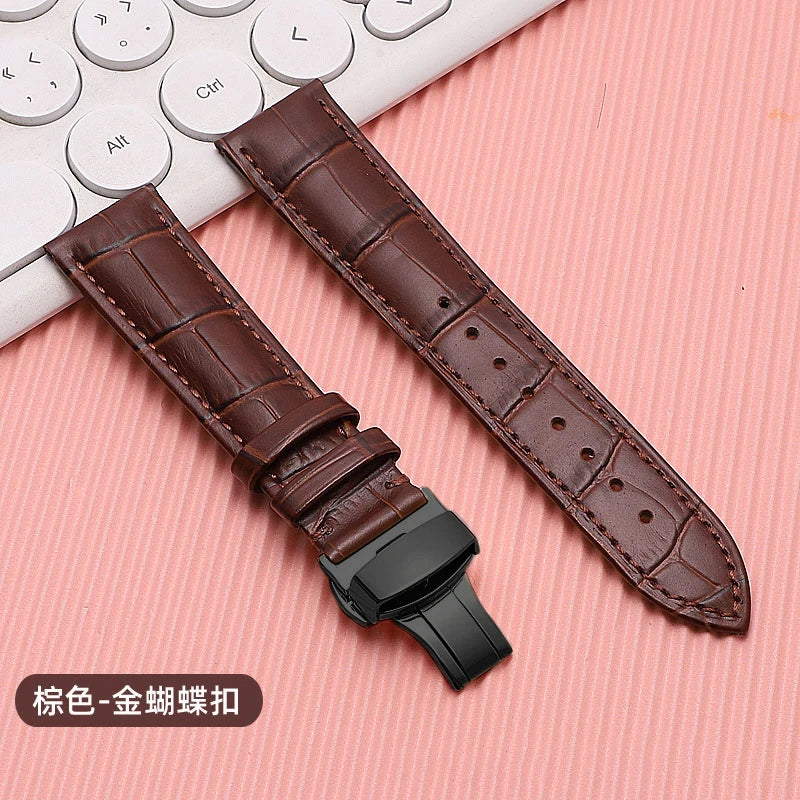 18mm 20mm 22mm 24mm Crocodile Pattern Straps for Wrist Bracelet for Seiko Vintage Leather Watch Band for Omega Butterfly Buckle