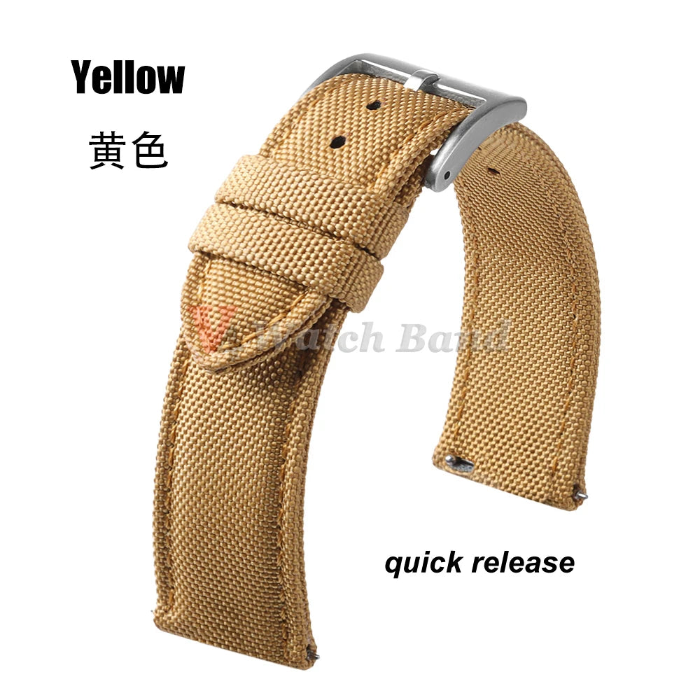 Nylon Watch Band for Seiko Army Military Canvas Woven Nylon Strap 20mm 22mm Quick Release Wristband Men's Sport Watch Bands