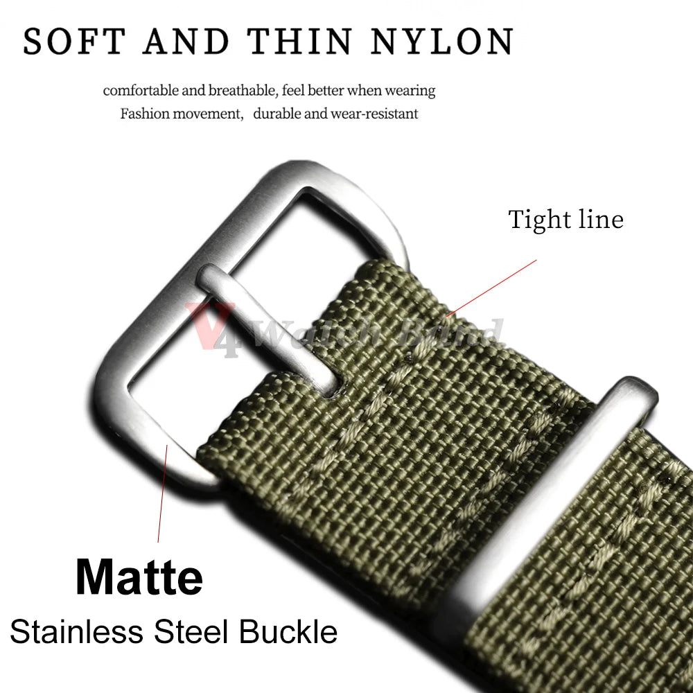 19mm 18mm 20mm 22mm Nylon Watch Strap Brown Green Band Military Casual Watchband for Seiko Army Sport Bracelet Replacement Belts