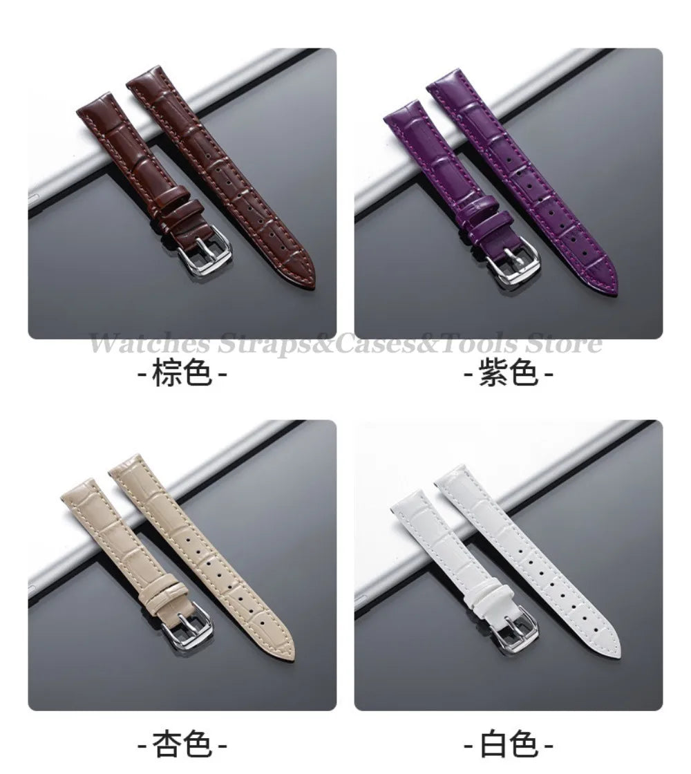 Leather Calfskin Strap Slub Pattern Watch Band 12/14/16/18/19/20/21/22mm for Seiko for Men Women Universal Watchband Accessories