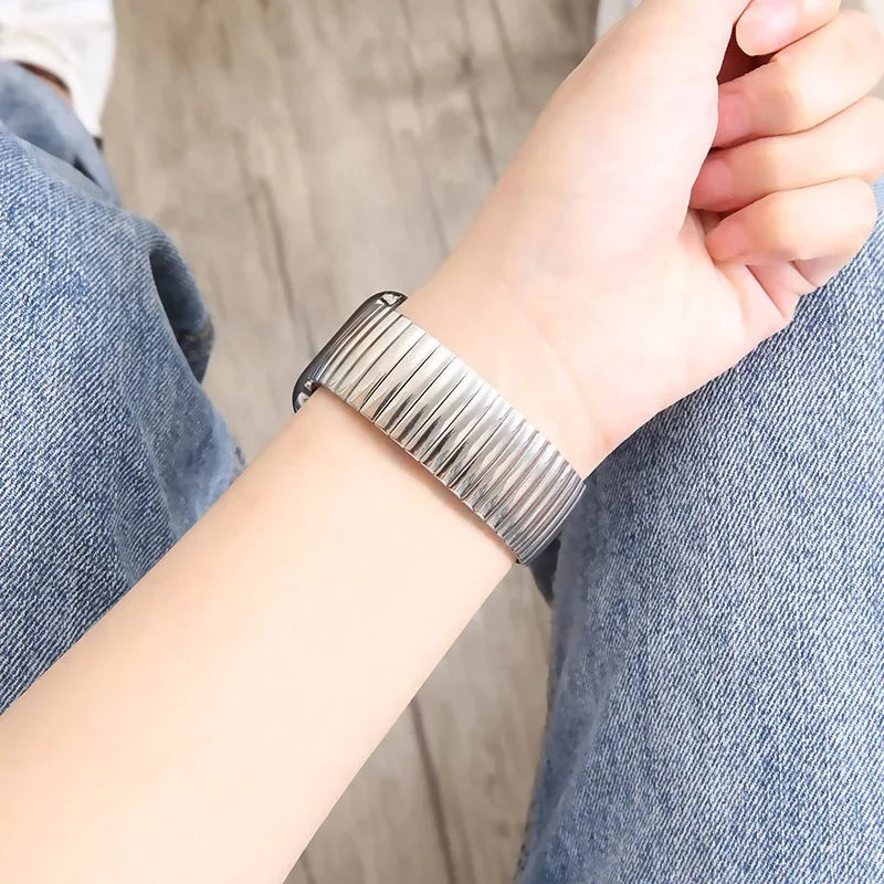 12/14/16/18/20/22mm Metal Expansion Bracelet for Xiaomi for Huawei for Samsung Galaxy Watch Band Stainless Steel Elastic Straps