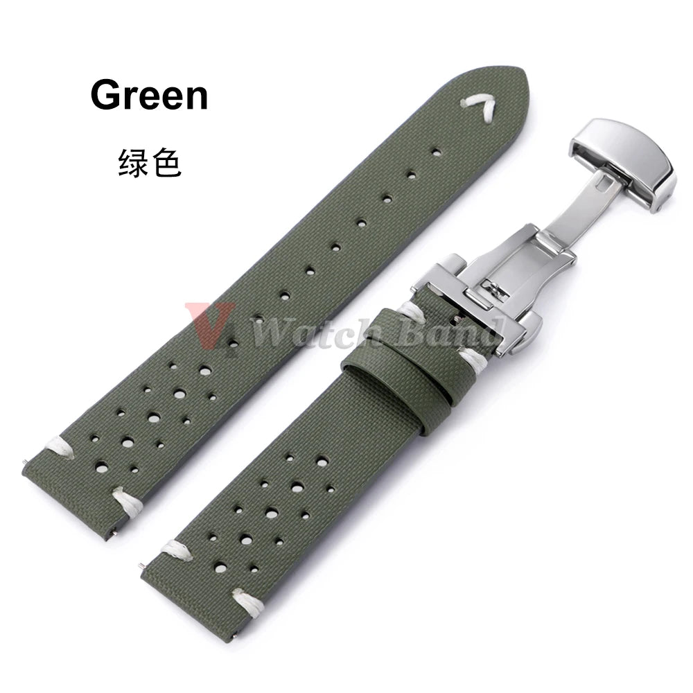 Quick Release Nylon Sailcloth Watch Strap 18mm 20mm 22mm Bracelet with Butterfly Buckle Band for Omega for Seiko Watchband