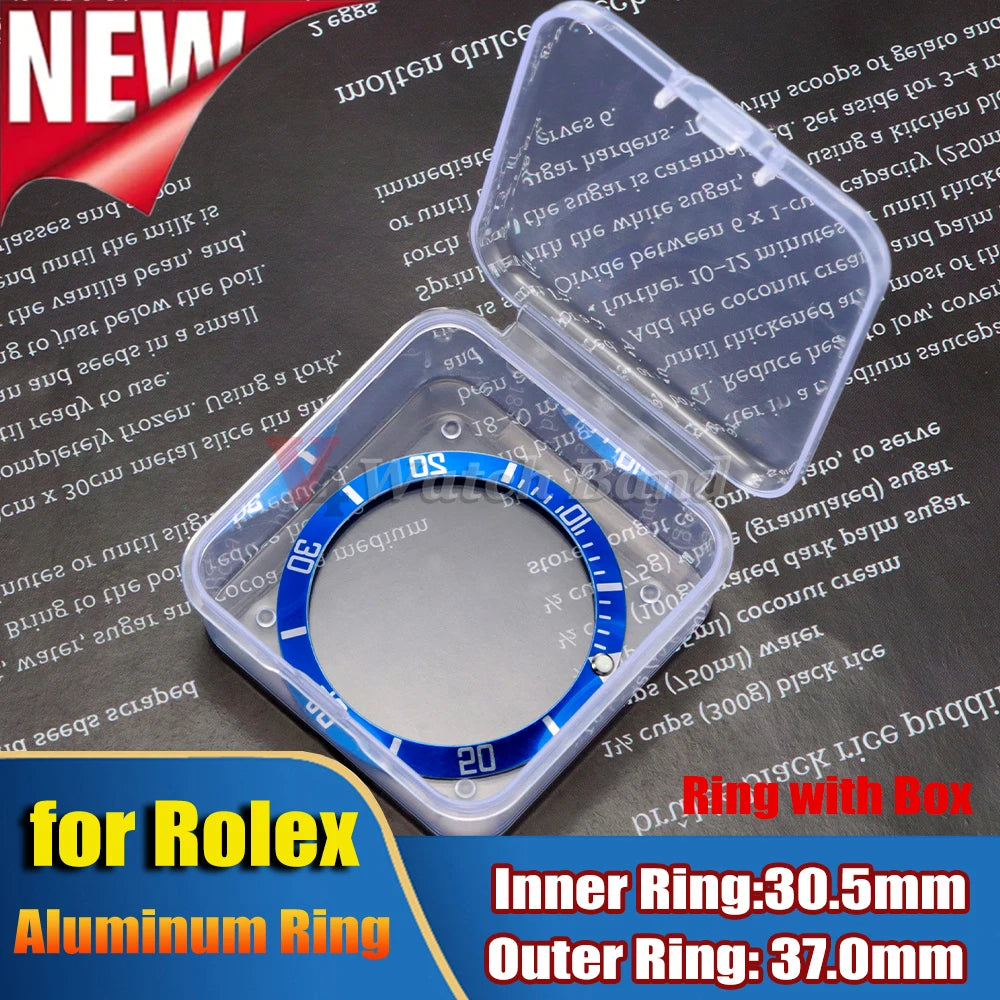37mm Aluminium Ceramic Watch Bezel Insert Ring for Rolex Watch Case Alloy Insert Ring Slope GMT Diving Watch Part Accessories