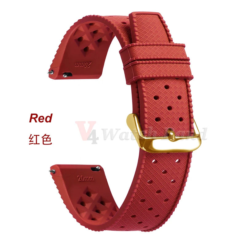 Premium Grade Tropical Rubber Watchband Strap 18mm 20mm 22mm  for Seiko SRP7J1 Watch Bands for Omega for Rolex Diving Waterproof