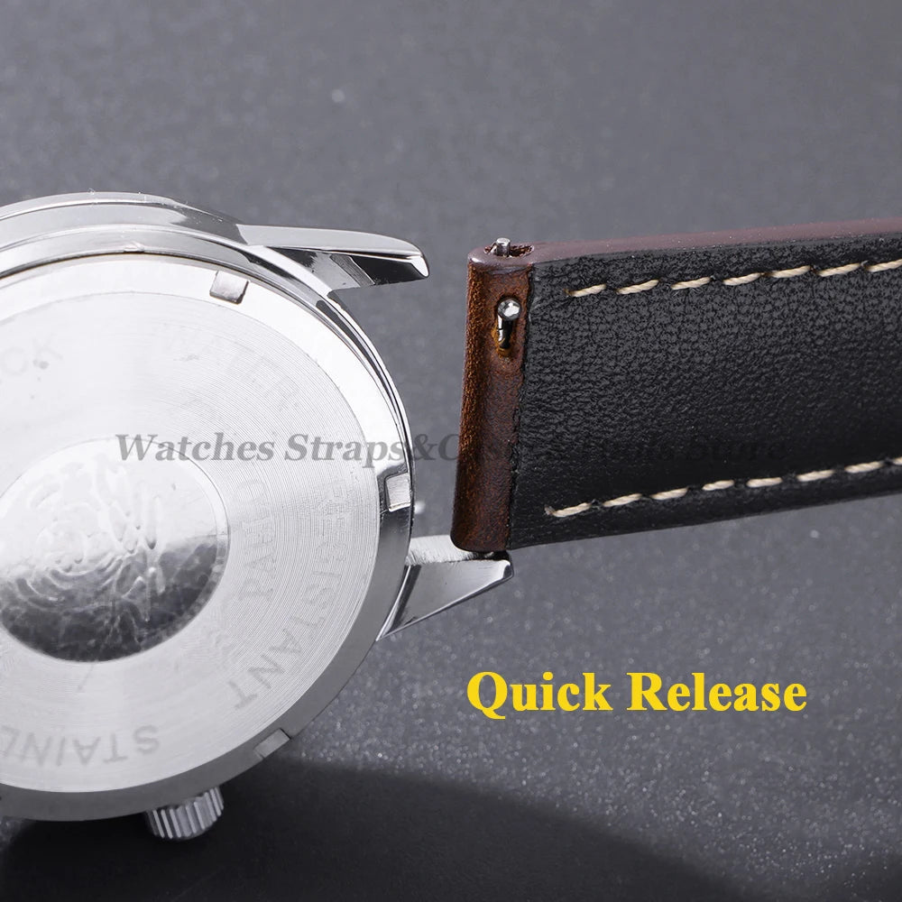 Vintage Oil Wax Leather Watch Strap 18mm 19mm 20mm 21mm 22mm for Huawei Watch GT4/GT3mm Quick Release Universal Men's Watchbands