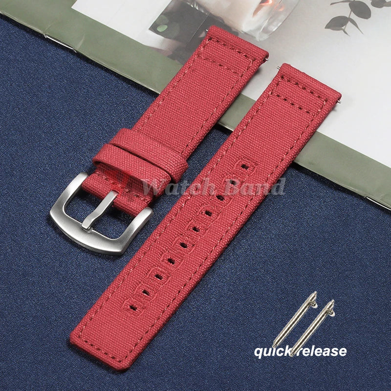 Quick Release Bracelet 18mm 20mm 22mm for Huawei Strap Braided Canvas Watch Band for Samsung Galaxy 3/4 40/44mm Classic 46/42mm