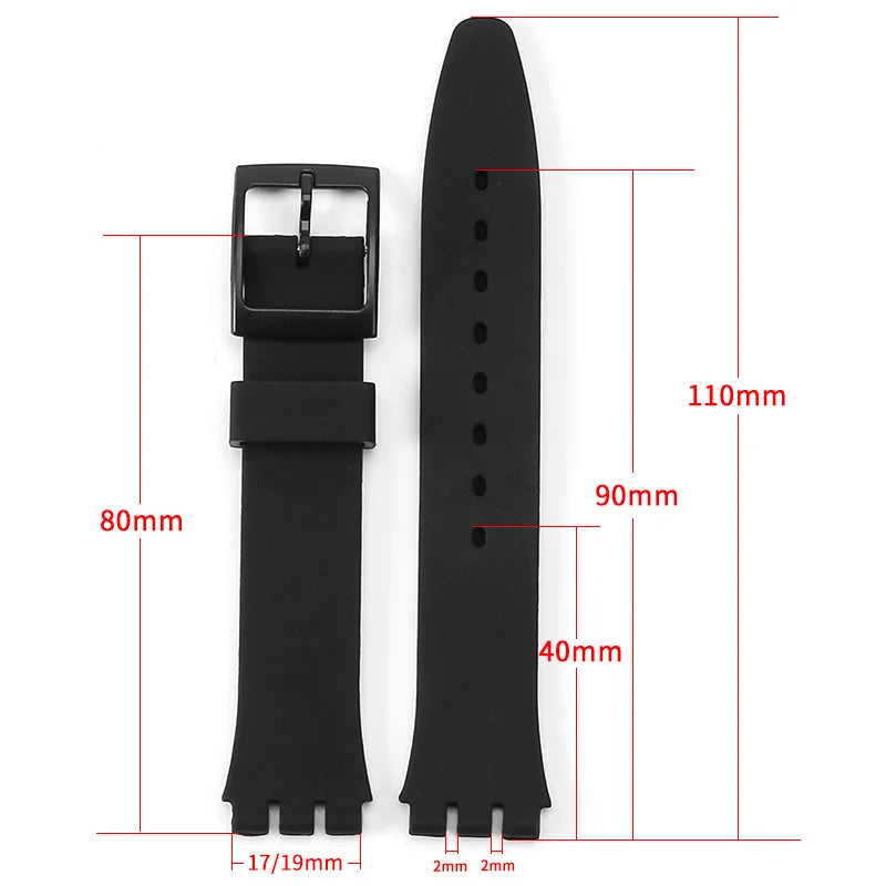 Rubber Strap for Swatch Colorful Sports  Band Replacement Wrist Bracelet 16mm 17mm 19mm 20mm Silicone WatchAccessories